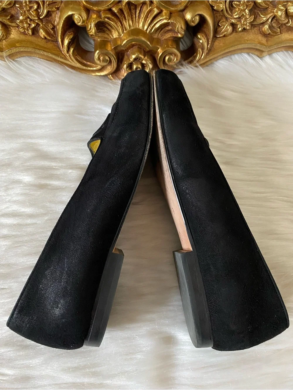 St John Vintage Black Suede Loafers